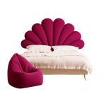 Cerise Pink Sleigh Bed